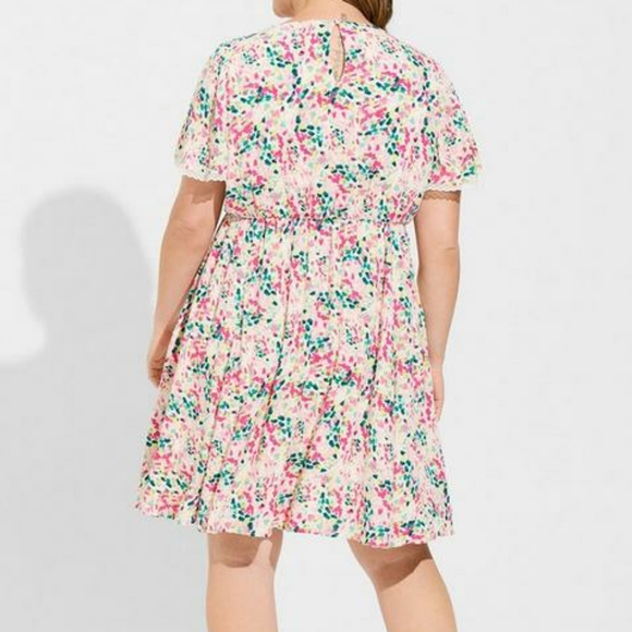 Torrid tunic center pleat dress mini Swiss dot - Picture 2 of 5